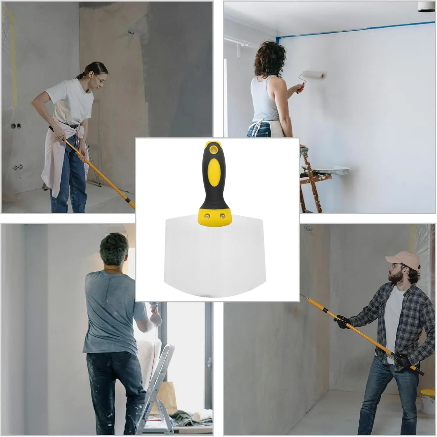 Stainless Steel Putty Knife Wall Paint Plaster Trowel Arc Ash Shovel Paint Feed Filling Scraper Blade Spatula Construction Tools