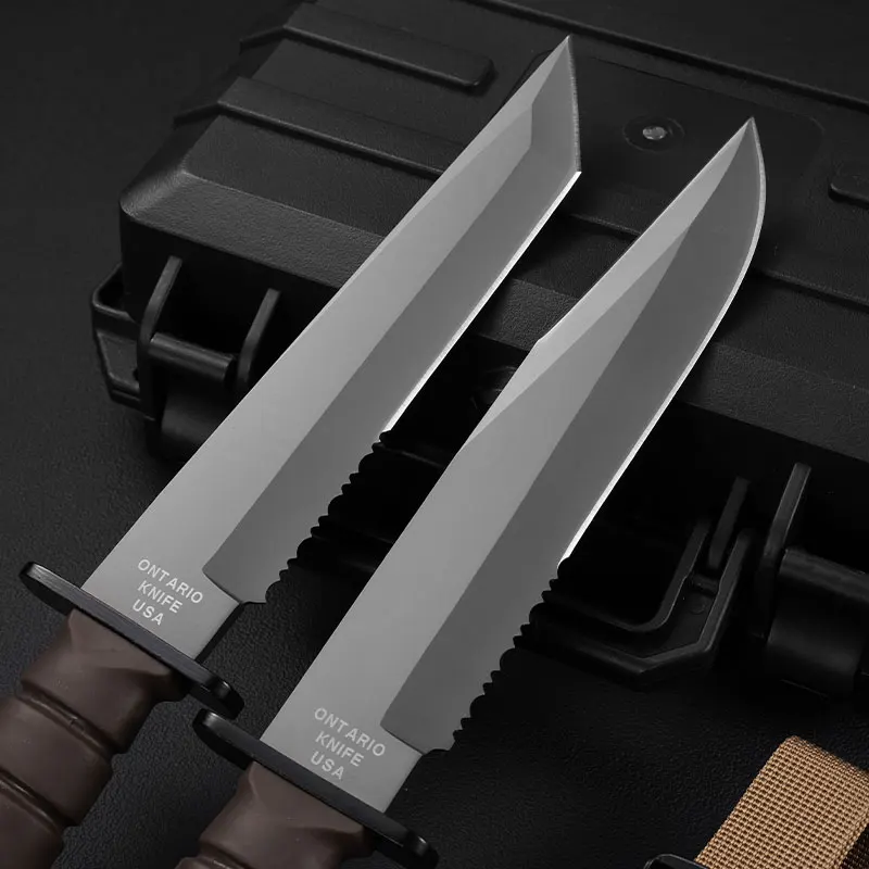 Outdoor multi-purpose military tactical knife, EDC portable fixed blade, field self-defense hunting knife, survival knife