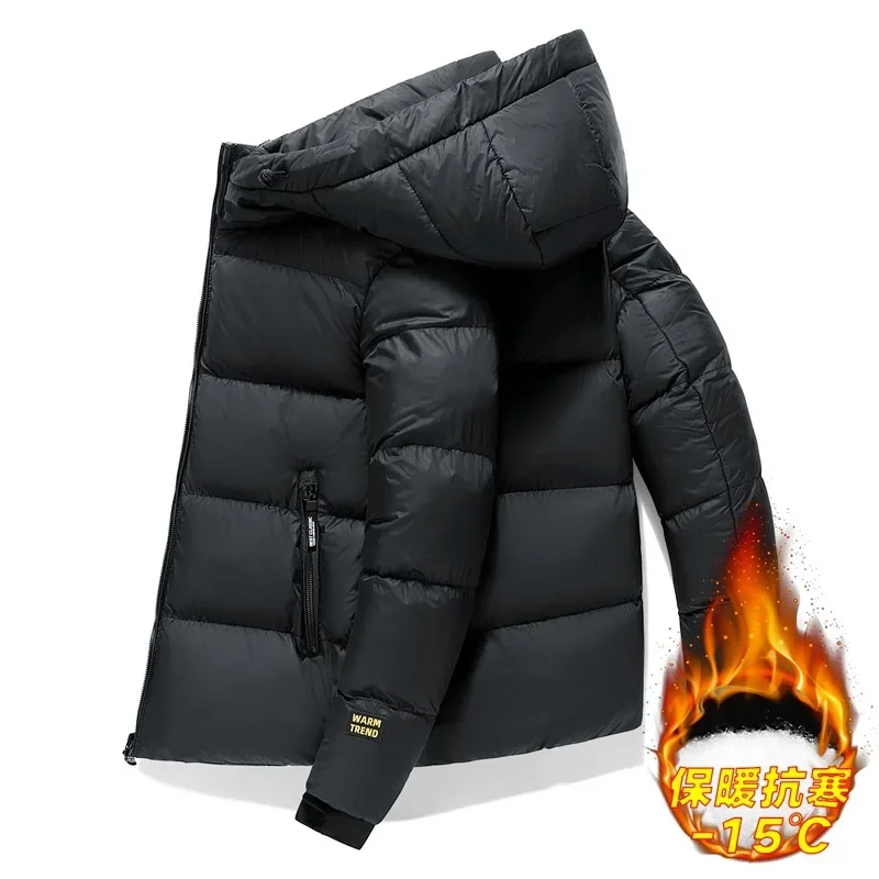 Nuevos hombres nuevo Otoño Invierno prendas de vestir sombrero desmontable trajes Parkas abrigo masculino cálido impermeable Parkas chaqueta abrigo para hombre con capucha Casual