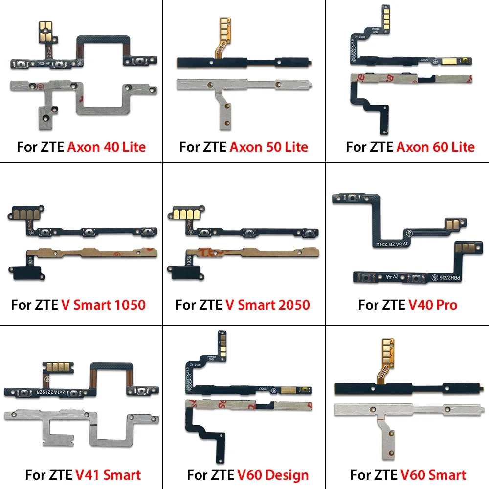 10 PCS Power on/off Volume Key Button Flex Cable Ribbon For ZTE Axon 40 Lite 50 Lite 60 Lite V 40 Pro V41 Smart Blade A72S