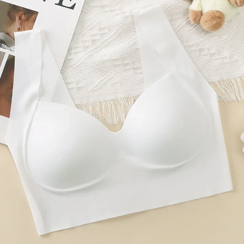 Bezešvé podprsenky pro ženy push-up podprsenka dámské spodní prádlo měkký výstřih do V crop top bez kostic podprsenka sportovní spodní prádlo push-up - náhled 4