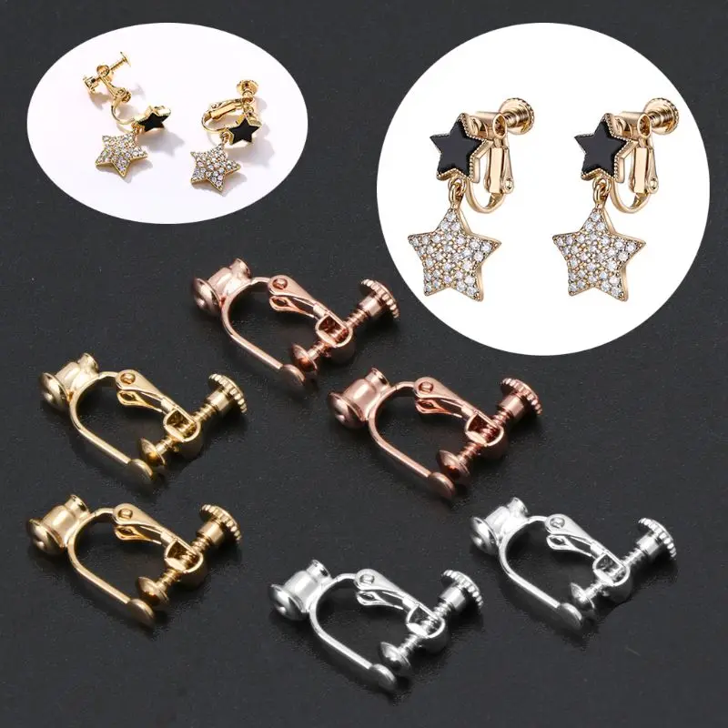 2 Pcs/Set Non-pierced Ear Hoop Adjustable Invisible Ear Clip Earrings Great for Non-Pierced Drop Shipping