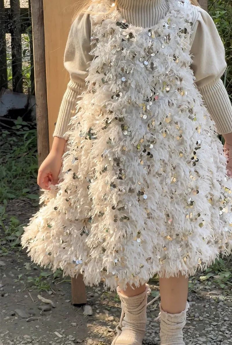 Annabelle-vestido de princesa para niña, vestidos de flores hinchadas para fiesta de boda, sin mangas, falda de otoño e invierno