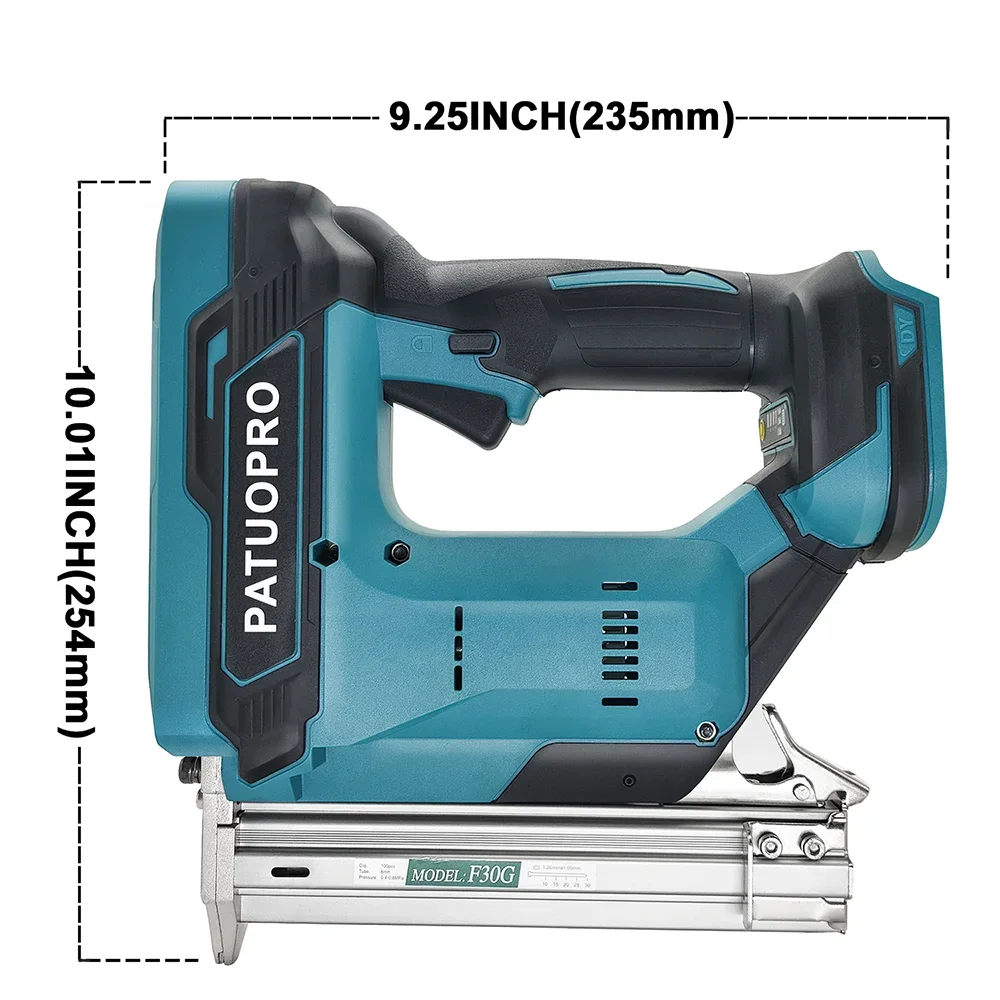 Cordless Electric Nail Gun F30G Straight Staples Brushless Stapler Woodworking Power Tools For Makita 18V Battery(No Battery)