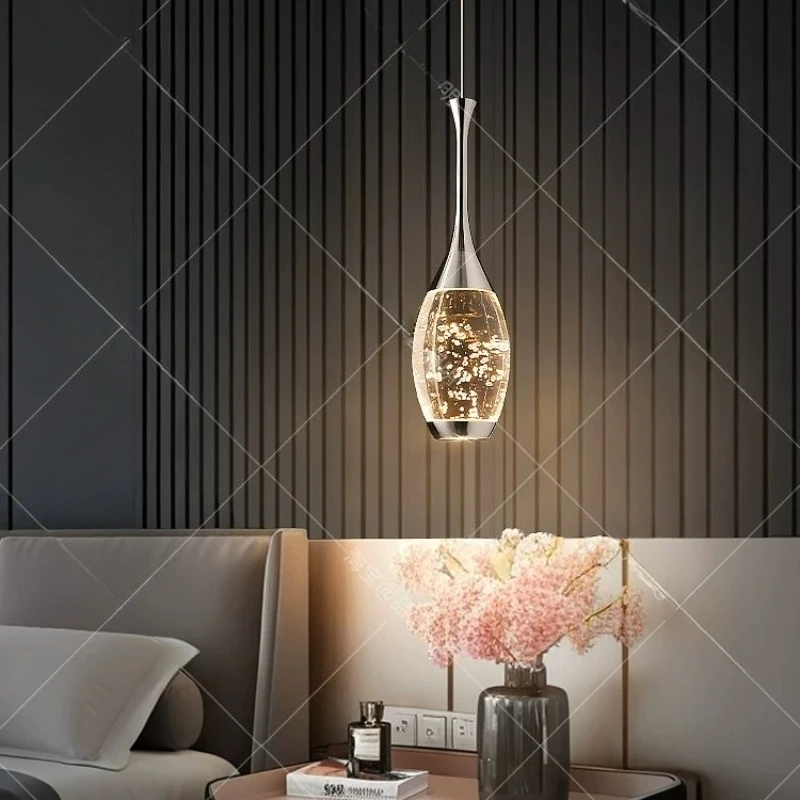 Modern Luxury Crystal Pendant Lights Stretchable Lifting Ceiling Hanging Lamps Bedroom Hotel Dressing