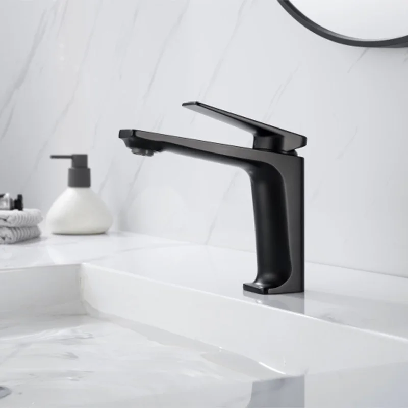 

Single Hole Bathroom Sink Faucet Deck Mounted One Handle Basin Hot and Cold Mixer Taps Lavatory Vanity Sink Faucet Gray