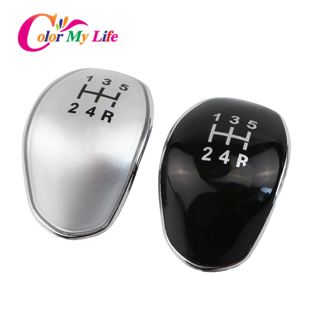 Silver/Black Car Gear Shift Knob Badge Emblem Cap Cover 5/6 Speed for Ford Focus MK2 MK3 Fiesta MK7 C-max B-max Galaxy Kuga