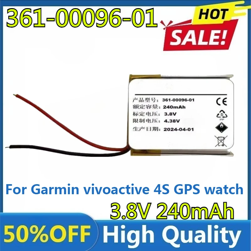 

New High quality replaceable 240mAh 361-00096-01 Battery for Garmin vivoactive 4S GPS watch