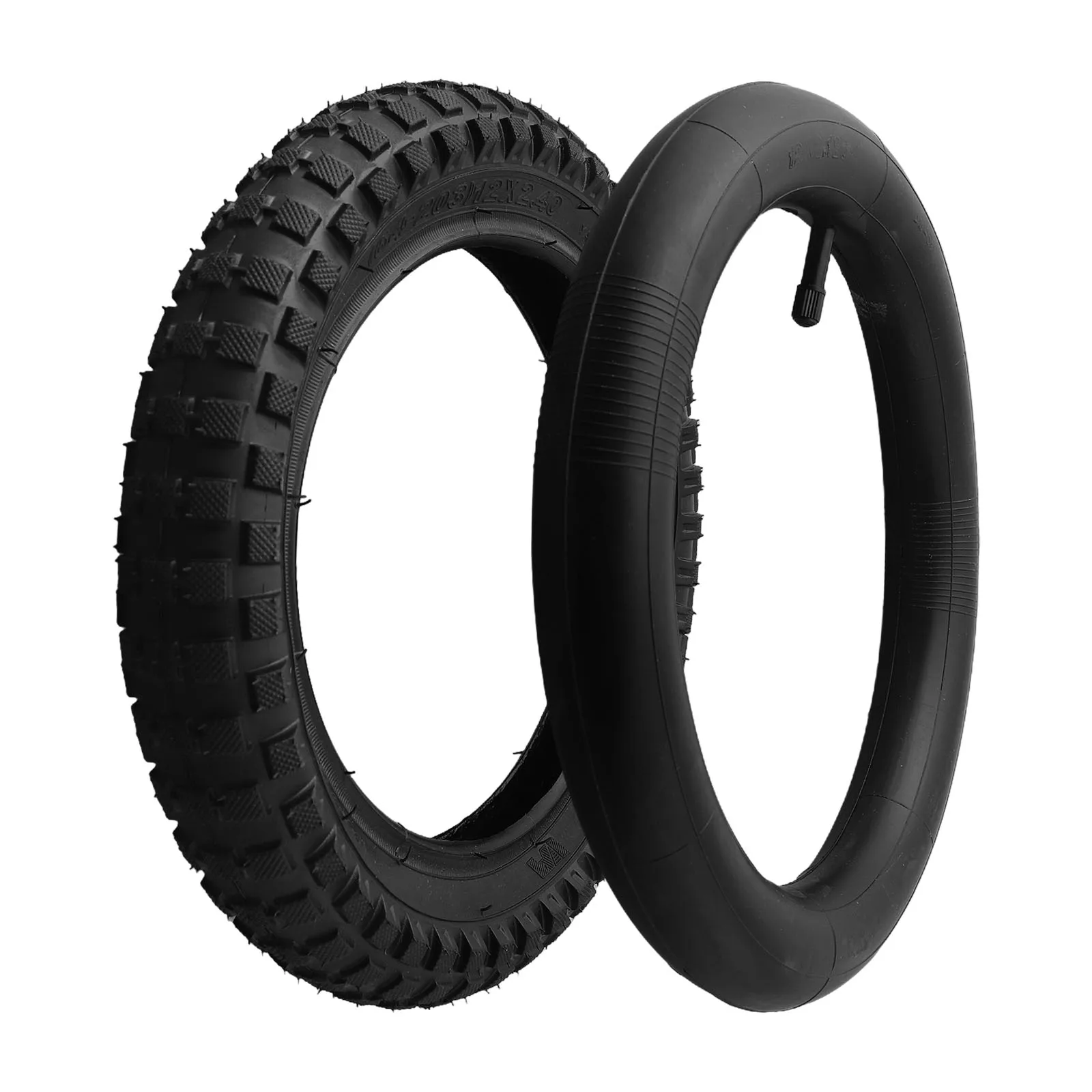 1pc Out Tyre 12 Inch Wheel Tire 12 X2.125/2.4  Bicycle Outer Inner Tube Set Kids Bike Rubber Black 800g Bike Accessories