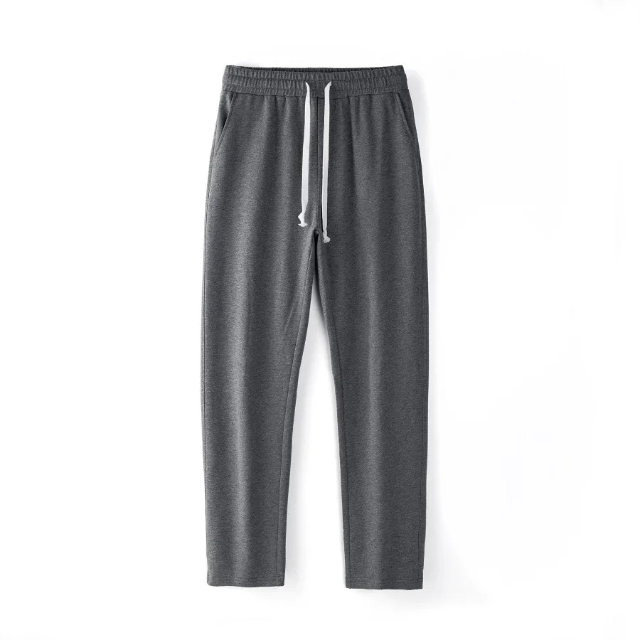 Pantalon de sport décontracté pour homme, 2024 coton, FjFashion, simple, solide, document At, pantalon droit, pantalon de survêtement basique pour homme, nouveau, 100%