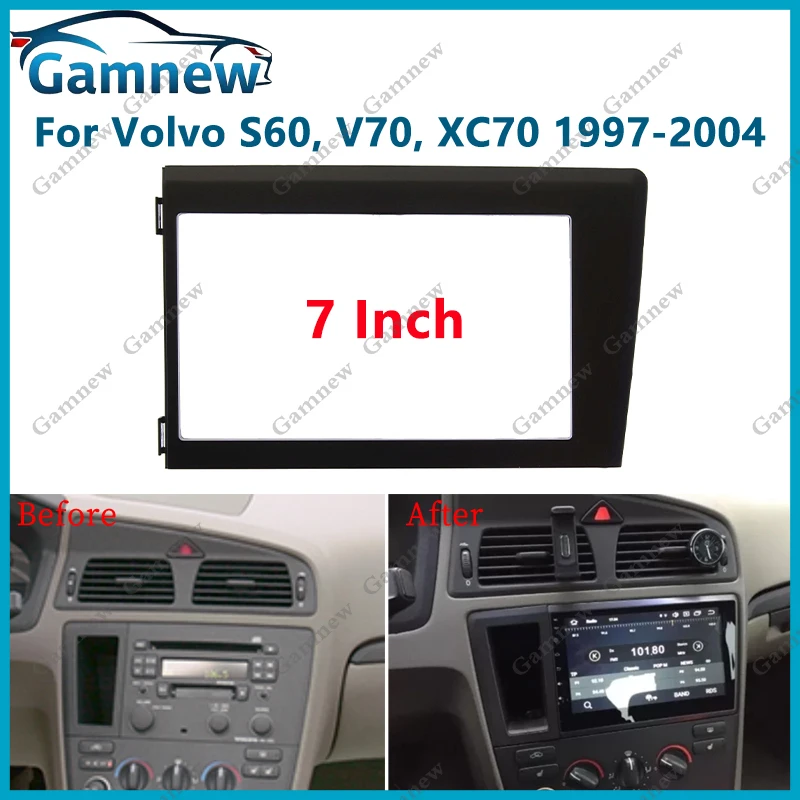 7 inch 2DIN Car Fascia Radio Panel For Volvo S60 V70 XC70 1997-2004 Frame Kit Install Facia Face Plate