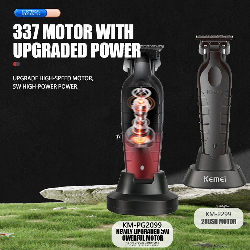Kemei Electric Hair Clipper KM-2299D with Base Electric Thruster
