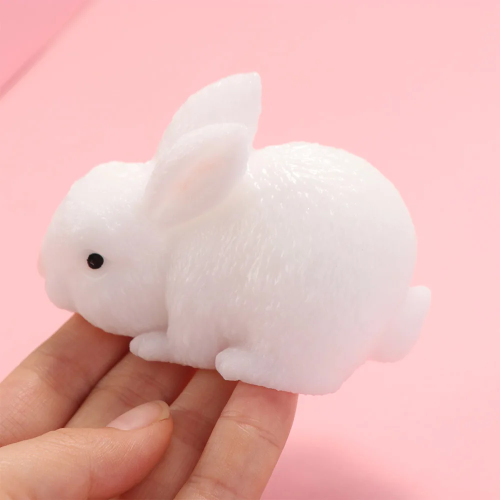 Creative Hand Relax Bunny Squishy Super Soft Silicone Rabbit Fidget White Kawaii Pinching Fingertip Adult