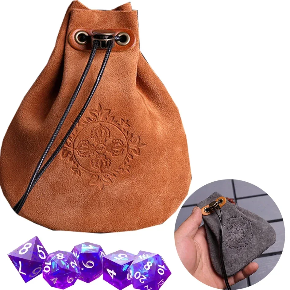 5 Celtic Designs Cute Drawstring Pouch PU Genuine Leather For DND Dice Bag Tray for D&D Roleplaying RPG Gift Ideas Coin Purse