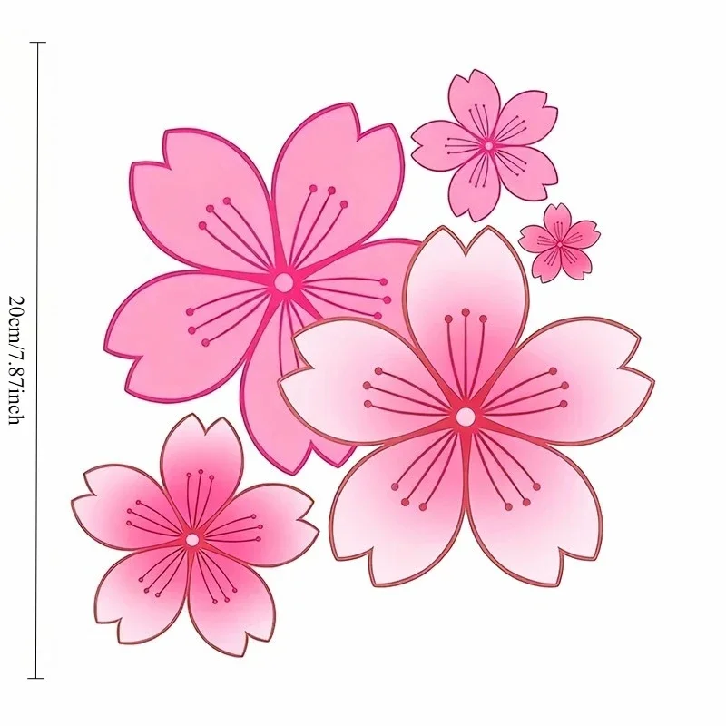 1Pc Sakura Cherry Blossom Scratch Resistant Vinyl Car Sticker for Helmet, Camper Window & Motorcycle Decor