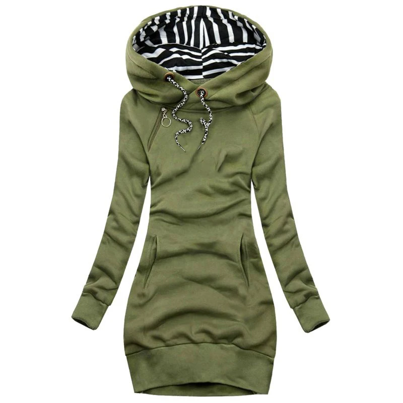 Neueste Frauen Pullover Kleid Hoodie Kleid Langarm Herbst Winter Beiläufige Dünne Pullover Hoodies Kleid