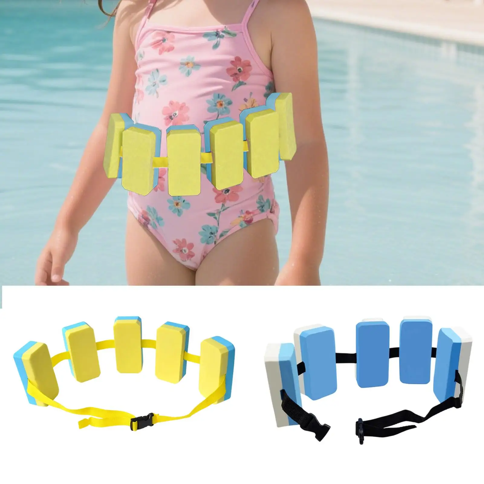Kids Swimming Belt Adjustable EVA Child Swim Floatation 5 Removable Pads Pool Exercise Water Aerobic Aid Youth Teens Boys Girls