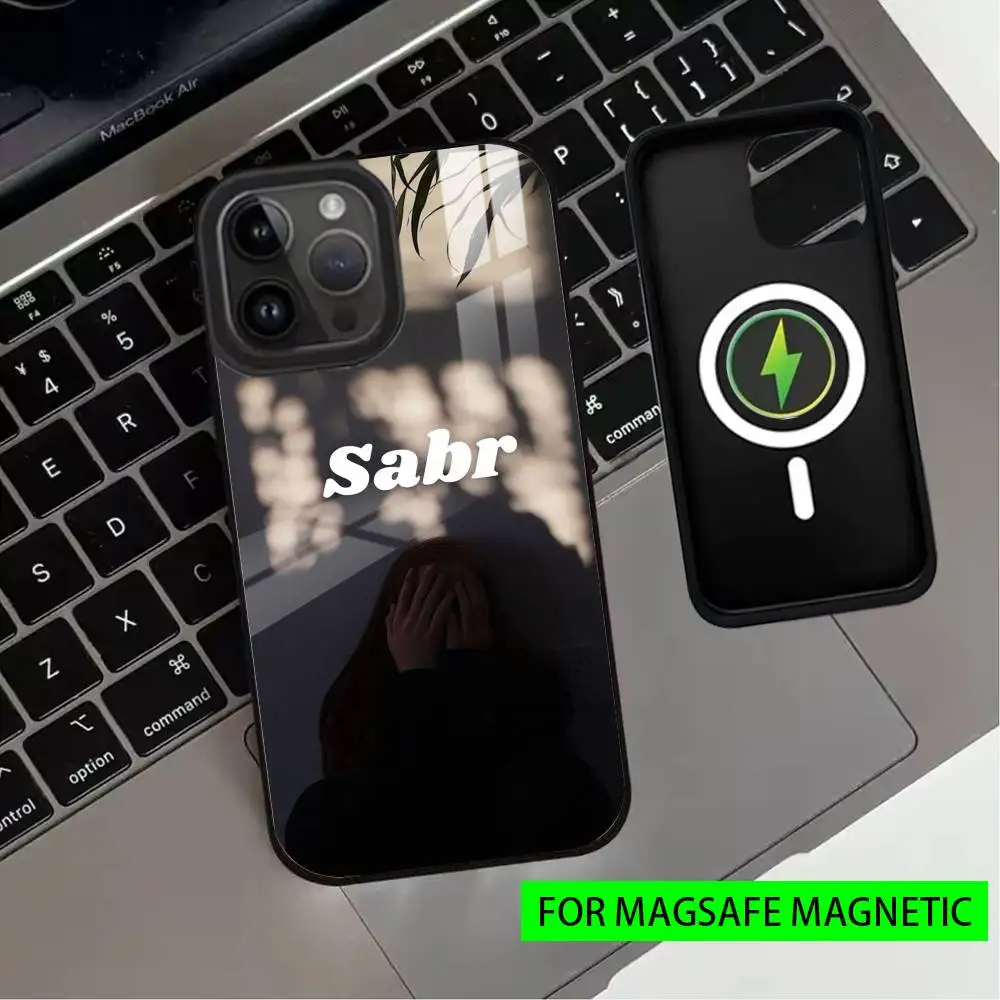 حافظة هاتف Q- القرآن S-SabrS I-Islam P-Patience لهاتف iPhone17,16,15,14,13,12,11 Plus، Pro Magnetic مع شحن لاسلكي Magsafe #3