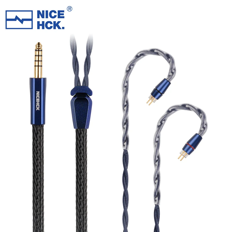 2023 New NICEHCK DualDragon 8N OCC+Microalloy CVD Graphene HiFi Earphone Cable 4.4mm 3.5 Dual Plugs MMCX 2Pin for Bravery A5000