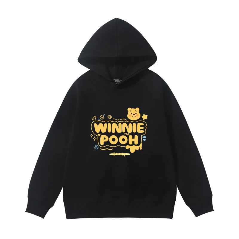 

Simple cute Disney Winnie the Pooh letters printed hooded sweatshirt children's fall and winter casual fashion warm sweatshirt