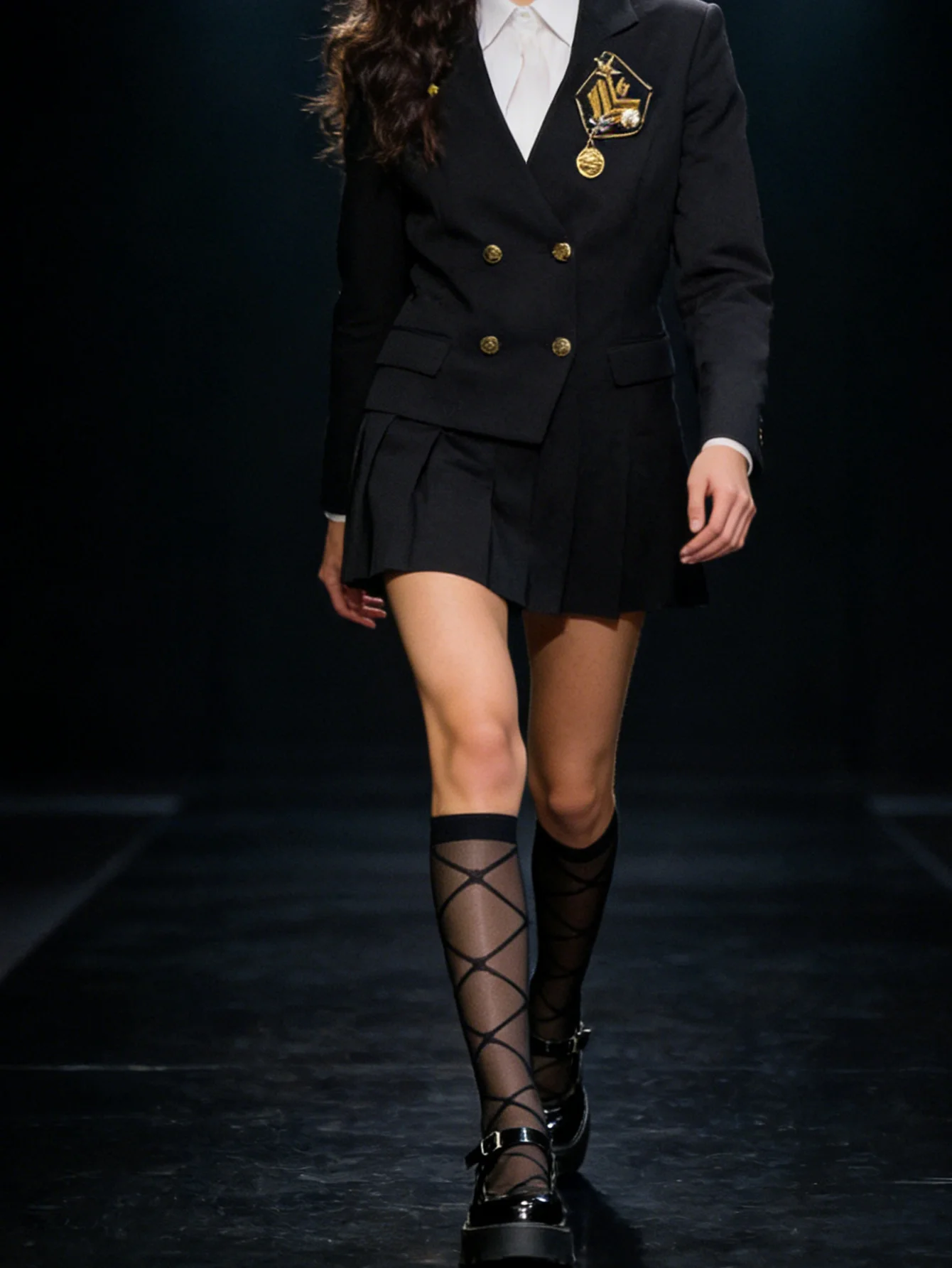 1 Paar Edgy Black Diamond Mesh Wadensocken, transparente Strümpfe, ideal für Y2K-Streetwear und Minirock-Outfits