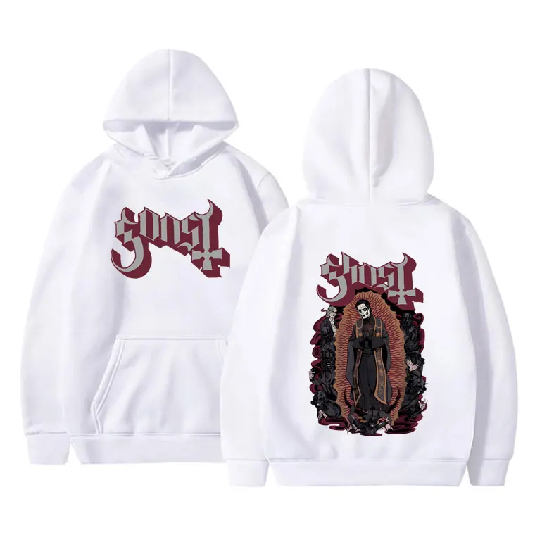 Rock Ghost Band Graphic Hoodie Autumn Winter Men Women Vintage Gothic Rock Metal Sweatshirt Male Fleece Cotton Oversized Hoodies