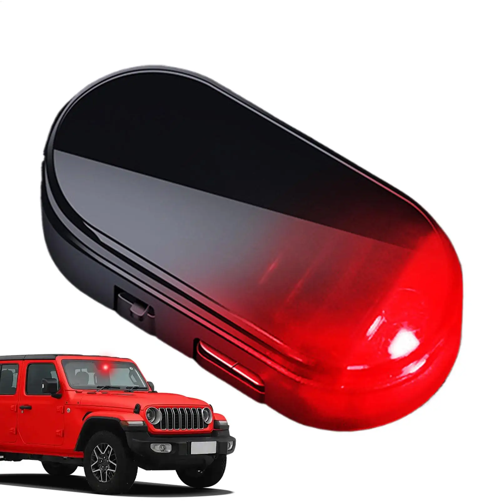 

Car Mini LED Solar Warning Light Night Security Simulation Alarm Wireless Anti-theft Warning Light Red Flash Interior Decoration