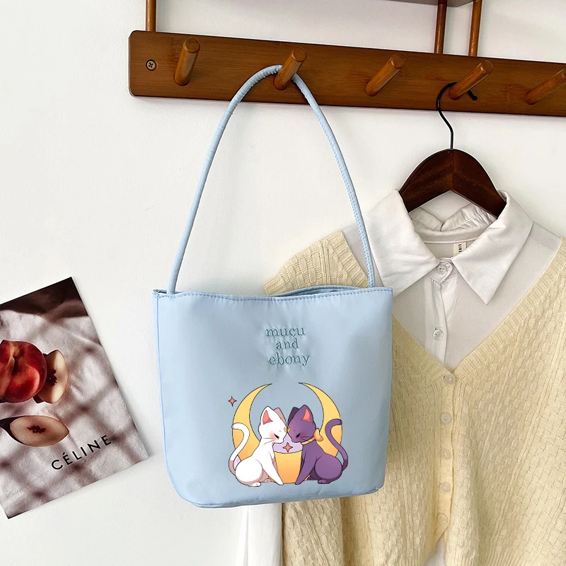 Niedliche Katzen-Handtasche Luna Artemis Diana für Damen, Sailor Moon Pendler-Tragetasche, Tragbare Mädchen-Handytasche, Damen-Schultertasche