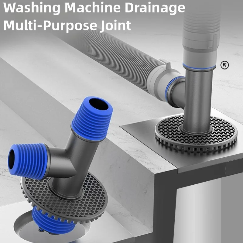 Universal Washing Machine Floor Drain 2 in 1 Sewer Drain Connector Sink Sewer washroom Accessories Hose Adapter Disposer