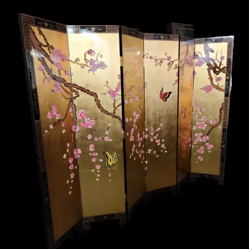 Handmade Lacquer Shell Inlay Screen | Chinese Decorative Partition