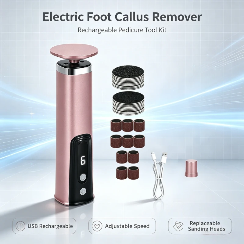 2-in-1 Foot and Hand Electric Care Tool Polishing Nails Removing Calluses Repairing Toenails Electric Scab Remover Foot File
