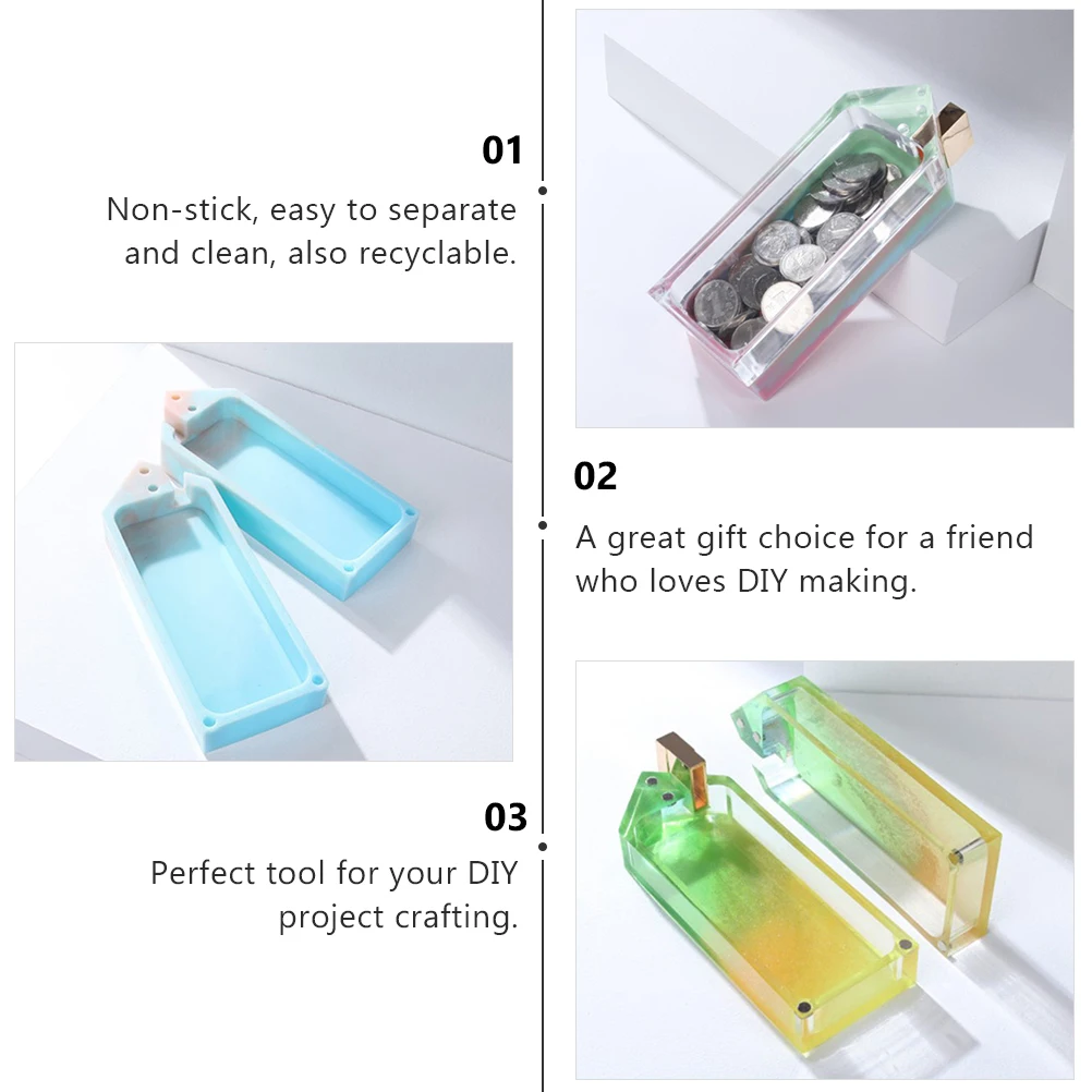 1 Set Transparent Silicone Piggy Bank Money Box Making Tool Diy Crystal Epoxy Mold For Decorative Crafts Water Drop Pendant