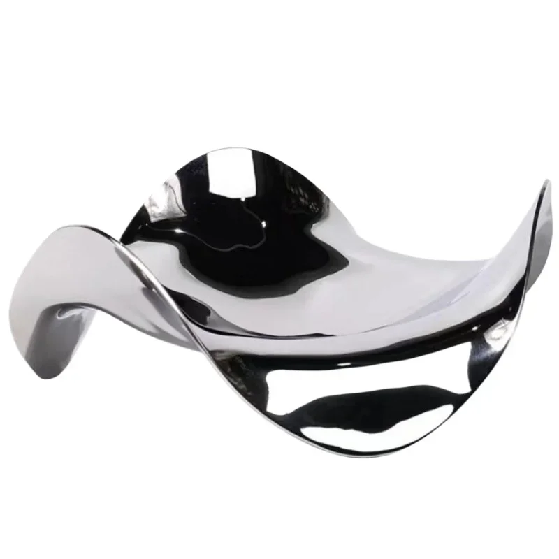 

Stainless steel waves, fruit plate sales office model room, living room coffee table soft decoration, storage tray curve plate