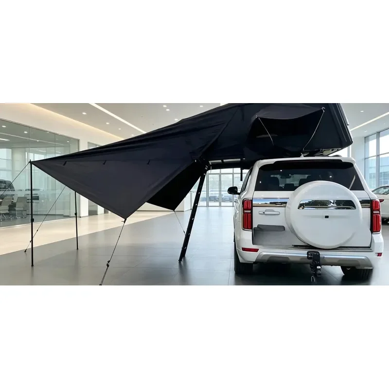 4*4 Off Road Travel Trailer Camper Rooftop Tent Mattress Upgrade Telescopic Ladder Removeable Awning