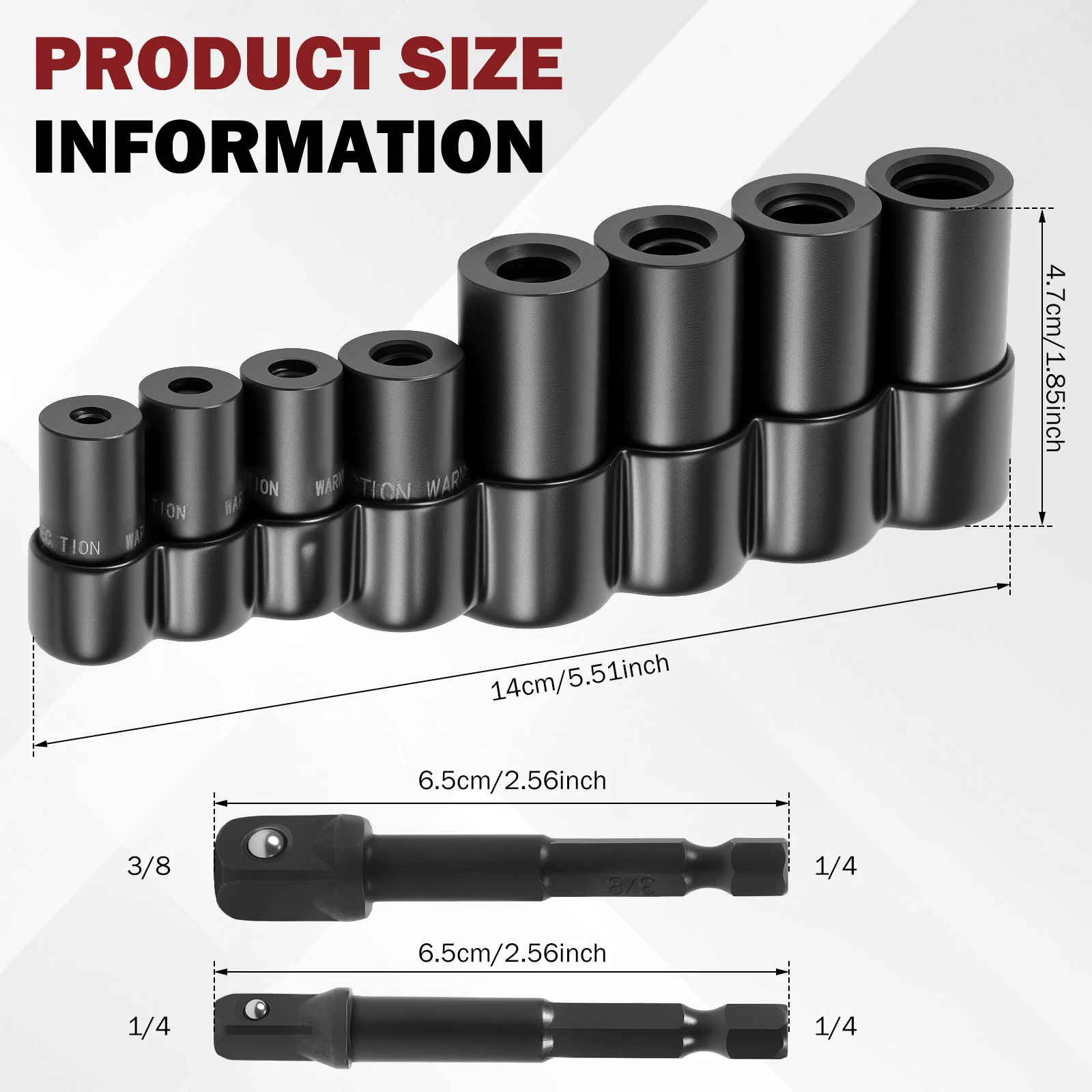 8Pcs Tap Socket Set 1/4 Inch and 3/8 Inch Drive Tap Holder Socket Kit with Socket Holder for Tight Space Fractional MCTI Standar
