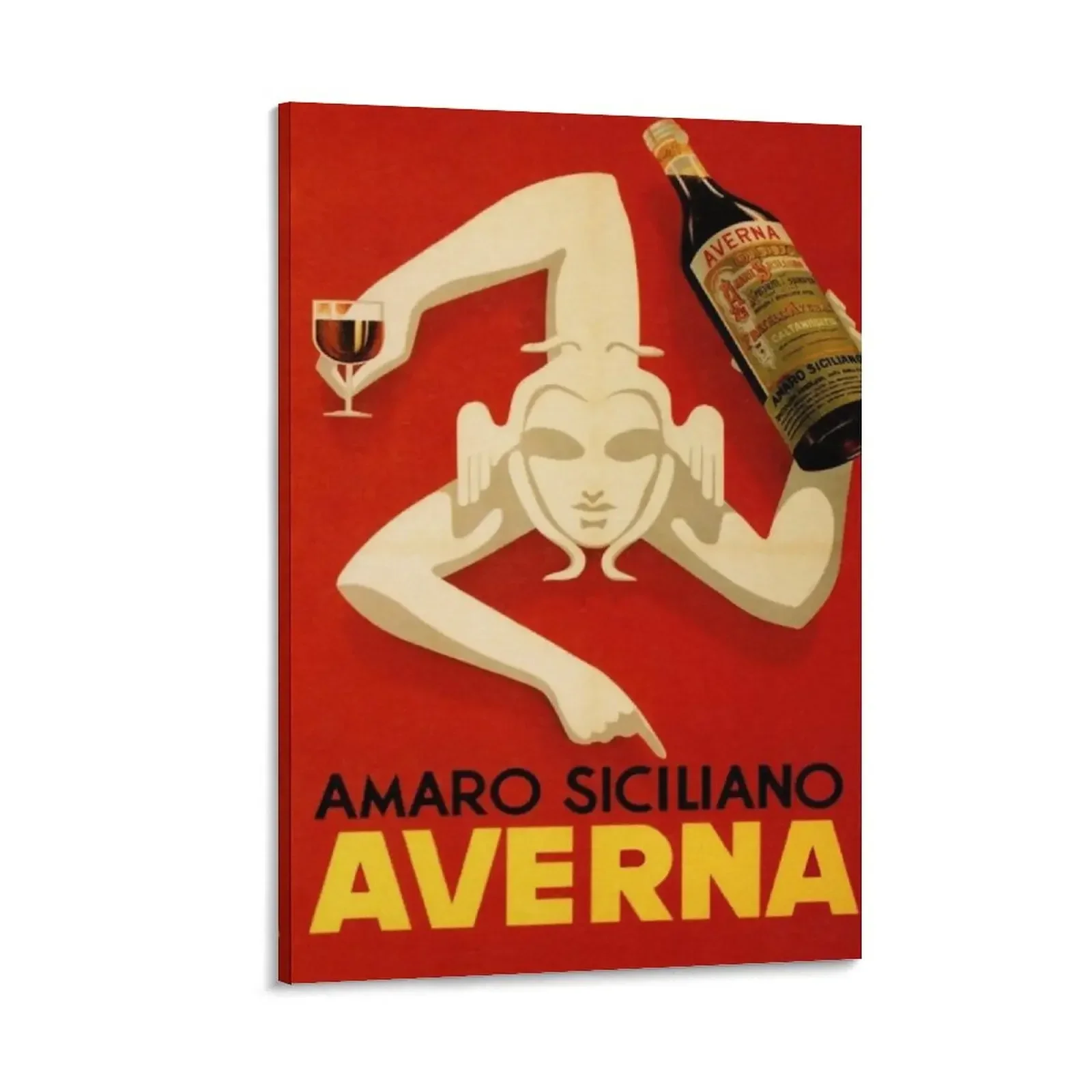 

Bar Amaro Siciliano Averna Red Wine Italy Drink Canvas Painting posters for wall aesthetic room decor paintings wall decor