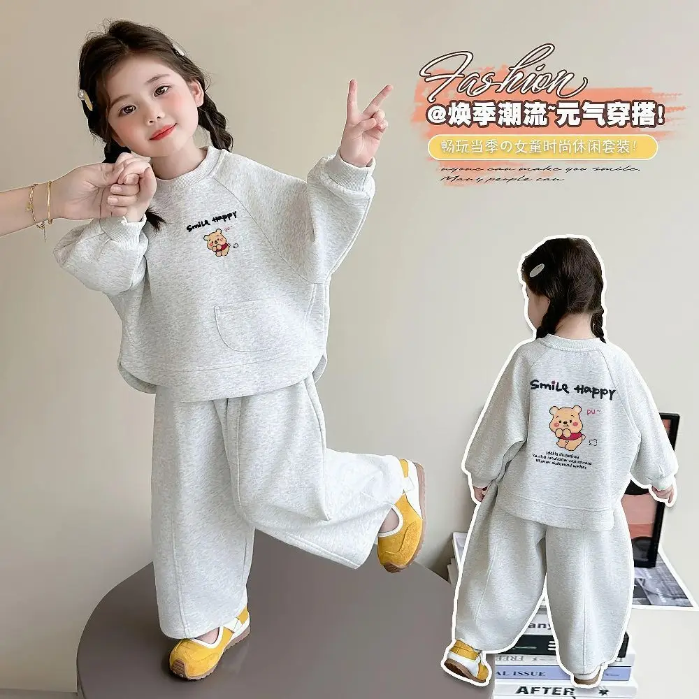 

Children's Sets Girls Cotton Hoodie Set Spring Autumn Print Outfit 2-Piece Trendy Casual Clothes for Baby Toddlers