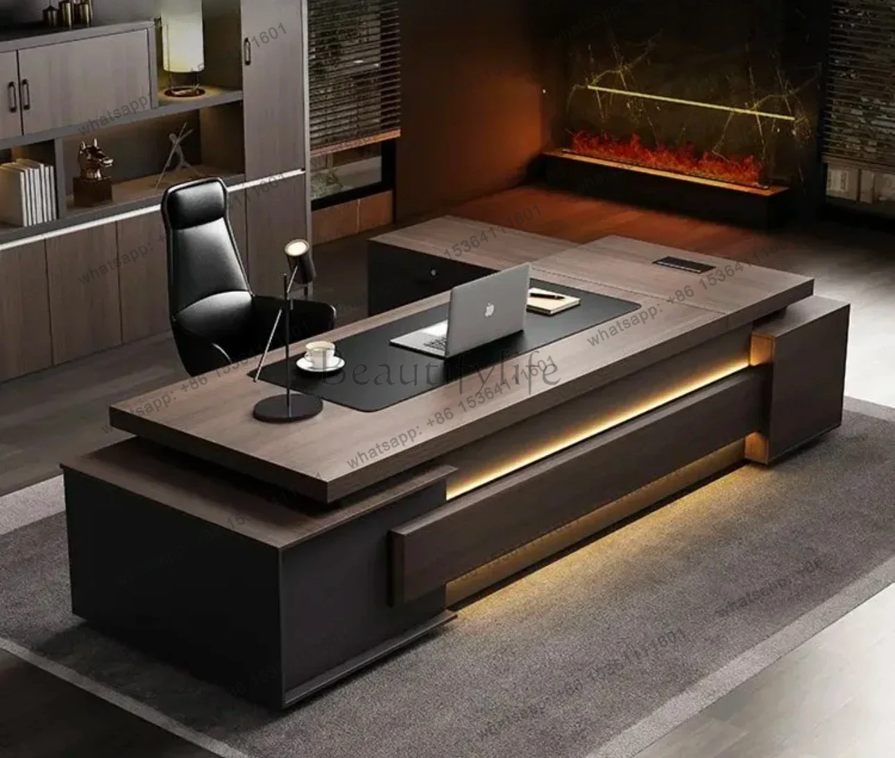 

Modern Executive Office Desk Work Minimalist Drawers Storage Office Desk High Quality Reception Mesa De Escritorio Furniture