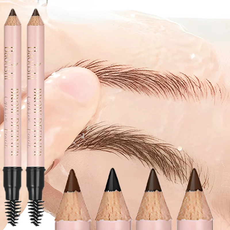 

4 Colors Double Head Eyebrow Pencil with Brush Waterproof Natural Matte Eyebrow Tattoo Non-smudge Brow Enhancers Makeup Cosmetic