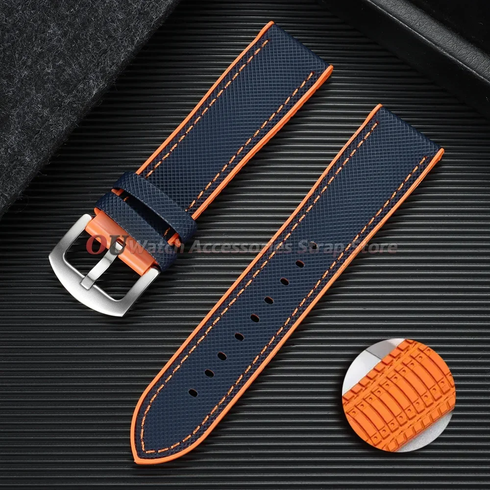 18mm 19mm 20mm 21mm 22mm 24mm Nylon-Segeltuch-Gummi-Hybrid-Uhrenarmbänder Ersatz-Uhrenarmband Silikon Wasserdichte Herrenarmbänder – Detail 16