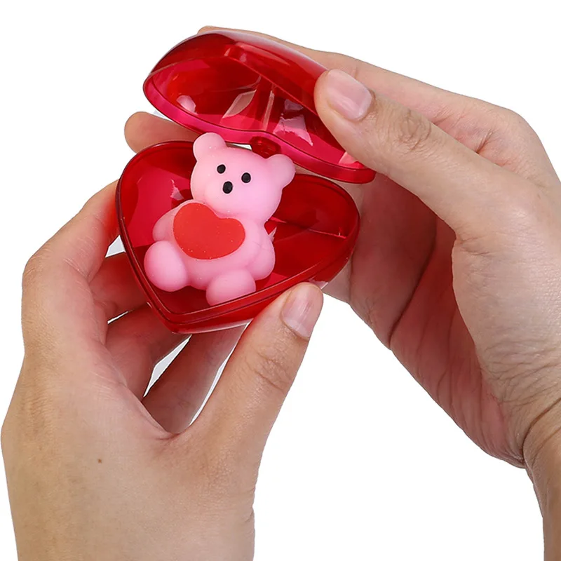 Caja de plástico con forma de corazón rojo, 10 piezas, cápsula vacía, bola sorpresa de cáscara de huevo, juguete para regalo de San Valentín, fiesta y boda