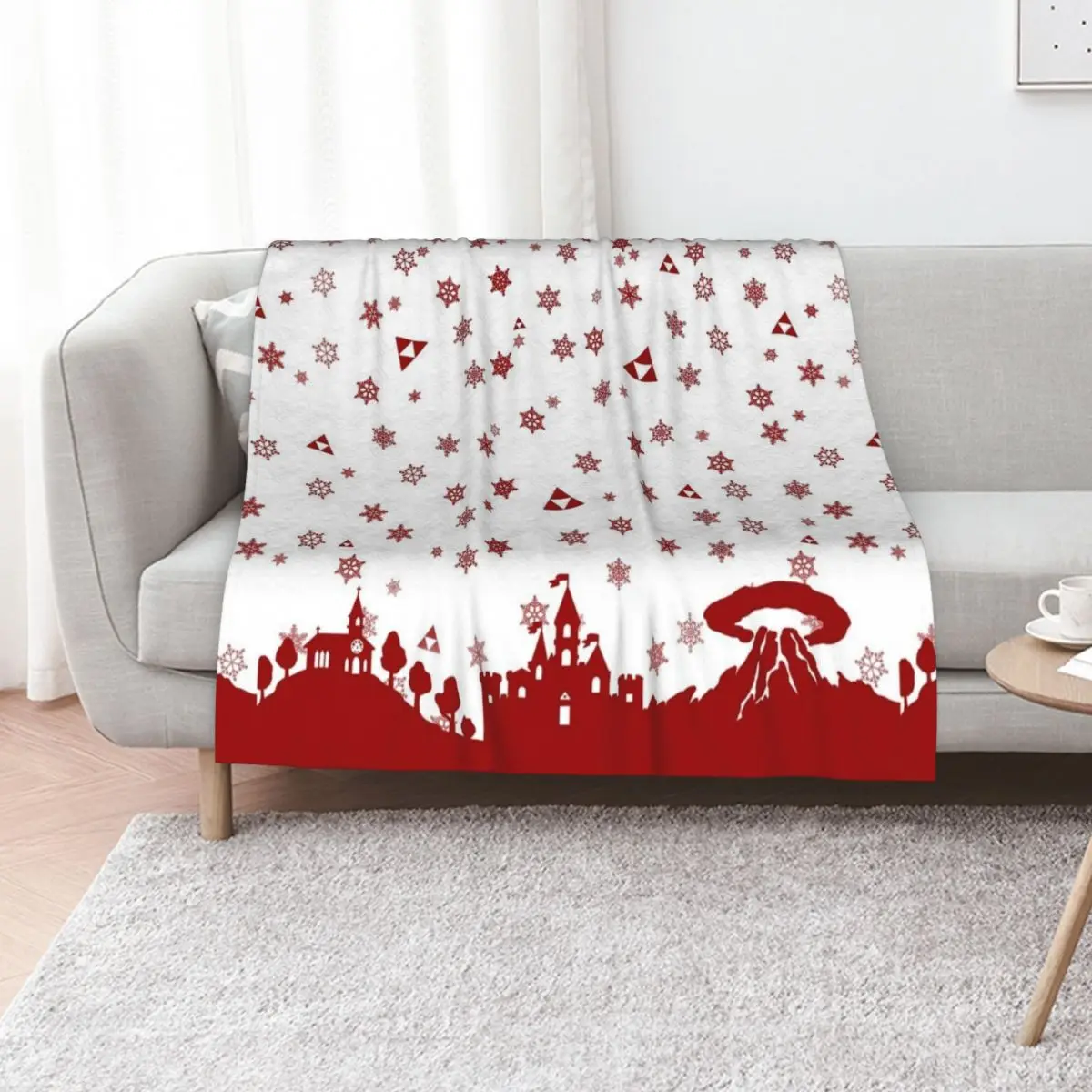 White Hyrule Christmas Throw Blanket Heavy Sofa Personalized Gift Plush Baby Soft Plush Plaid Blankets