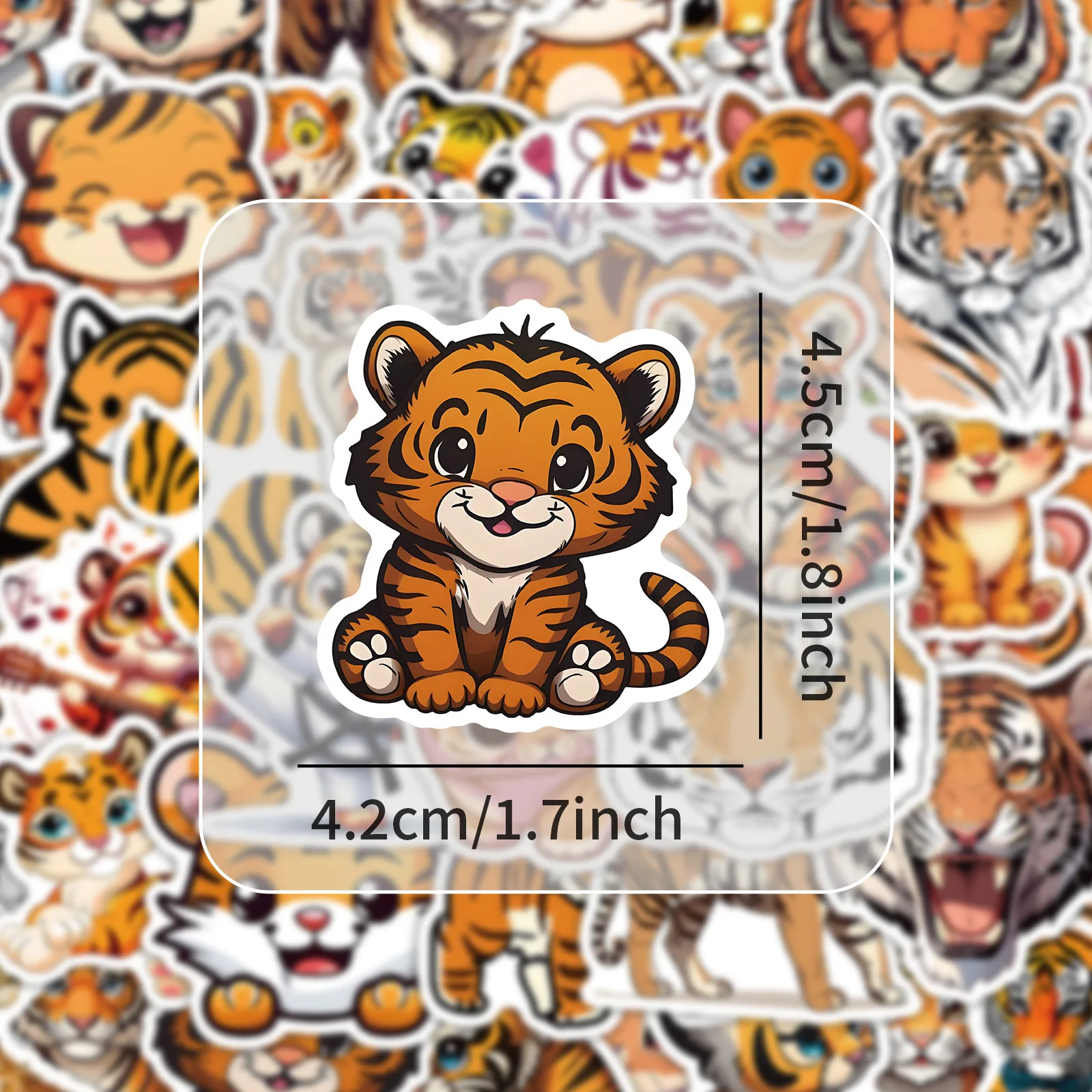 54/108 Pcs Cartoon Tiger Doodle Stickers DIY Game for Phone Stationery Box Pen Holder Bookshelf Bicycle Printer Shoe Rack Decals