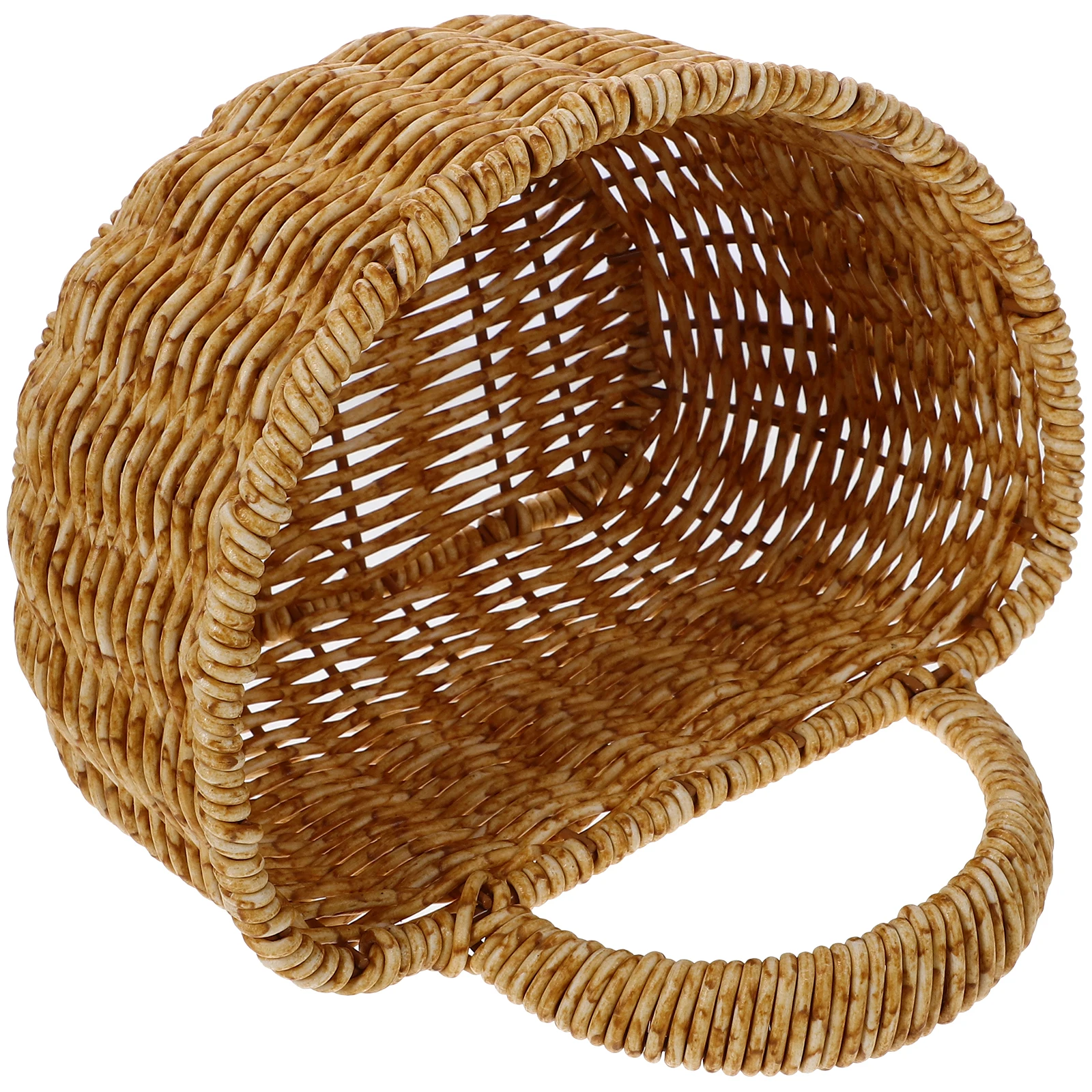 

Handwoven Woven Storage Basket Wall Hanging Rustic Imitation Rattan Basket Kitchen Sundries Storage Organizer Home Decoration
