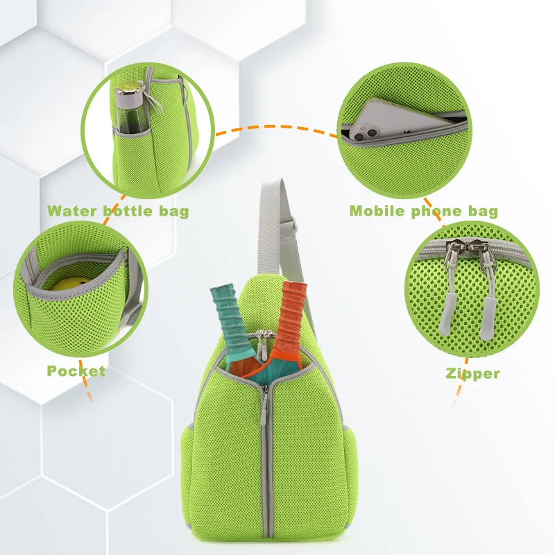 Bolsa Bandolera Pickleball - Mochila Bandolera para Pickleball, Tenis, Raqueta y Viajes para Hombres y Mujeres