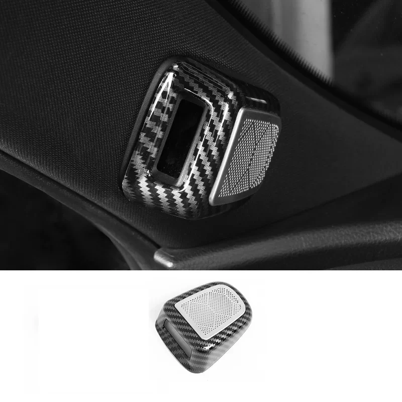 Carbon Fiber Car Front Triangle Post Air Vent Sound Speaker Cover Kit for Trumpchi Gac Gs8 2022 2023 2024 2025 Accessories Auto