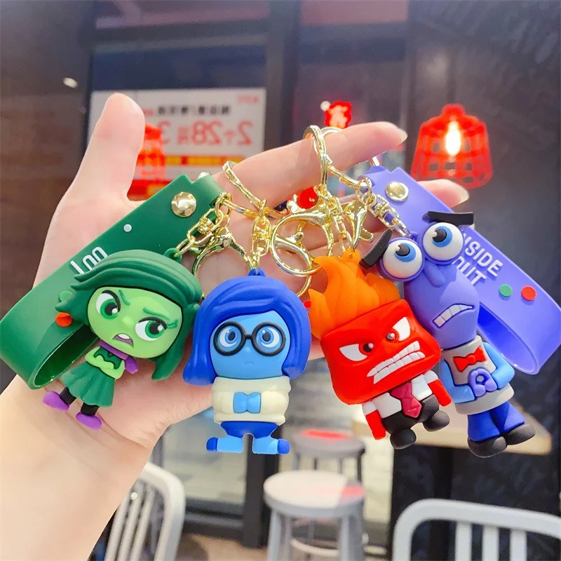 

Disney Inside Out 2 figure toys plush Cartoon Keychain Couple Bag Keys Keyring Children Gifts Fashion Jewelry Key Rings Toy