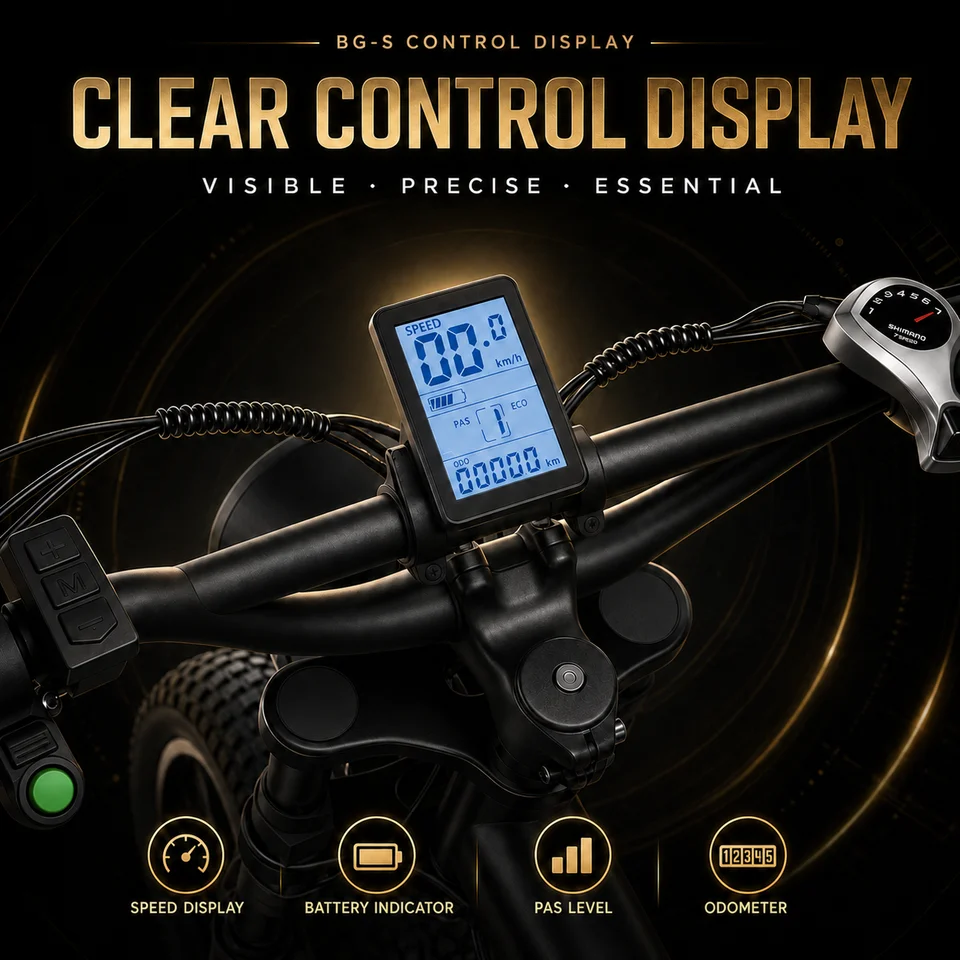 BIGNIU 749W Adult Electric Bike Peak Range Of 30+ Miles - Maximum Speed Of 27.9MPH 48V 15A Battery, Full Suspension, 7-speed All Terrain 20Inch X4.5 Inch Fat Tire Ebike, LED Display Screen image 10