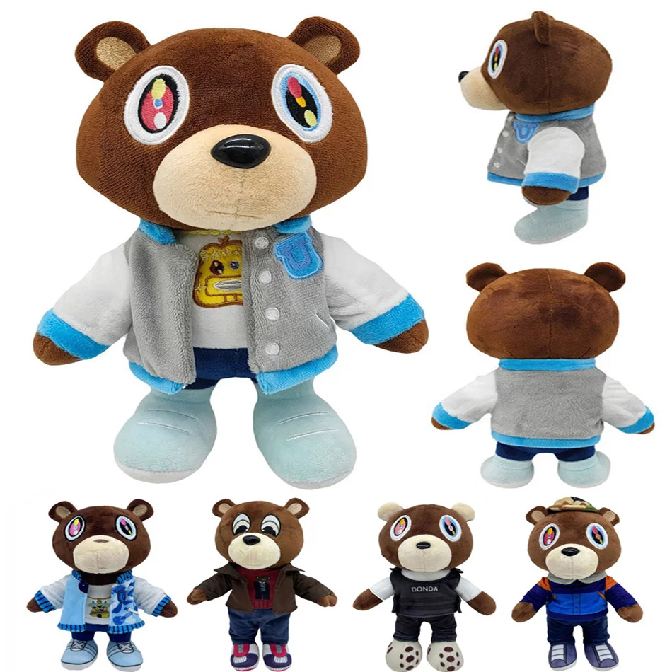 26-30cm Kawaii Kanye Dropout Bear Teddy Bear Plush Toys Kanye West Graduation Soft Stuffed Home Room Decor Birthday Gift
