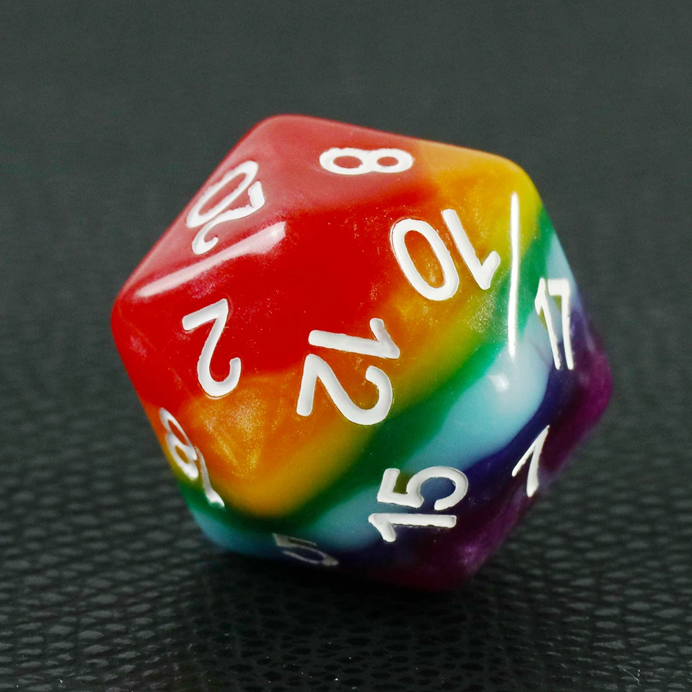 Rainbow Dice Collection Set of 7 Polyhedral Dice for Tabletop Games RPGs - Assorted Colors